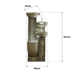 Stylish Fountain Ash Columns Water Feature With LEDs -Flowerpot Specialty Store 14519359 5615047822695786